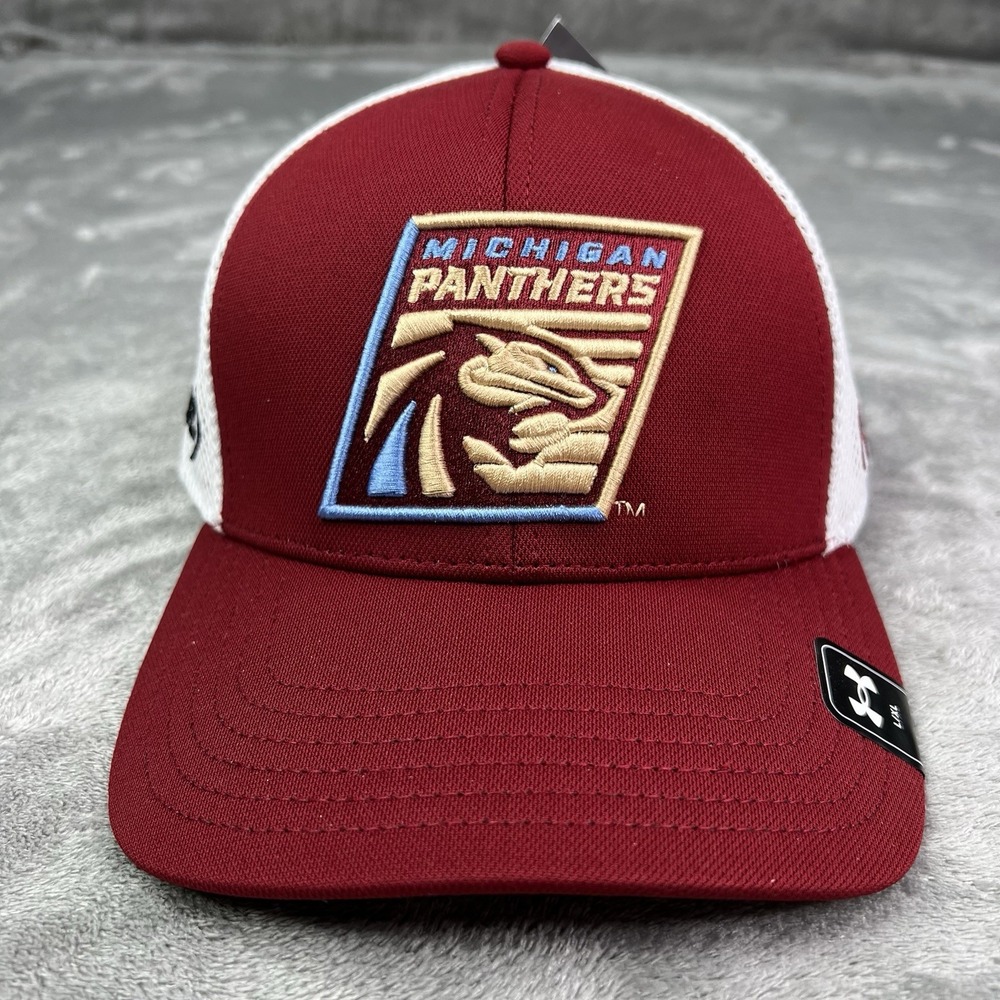 Under Armour Michigan Panthers UFL Red Blitz Mesh Trucker Stretch Fitted L/XL‎